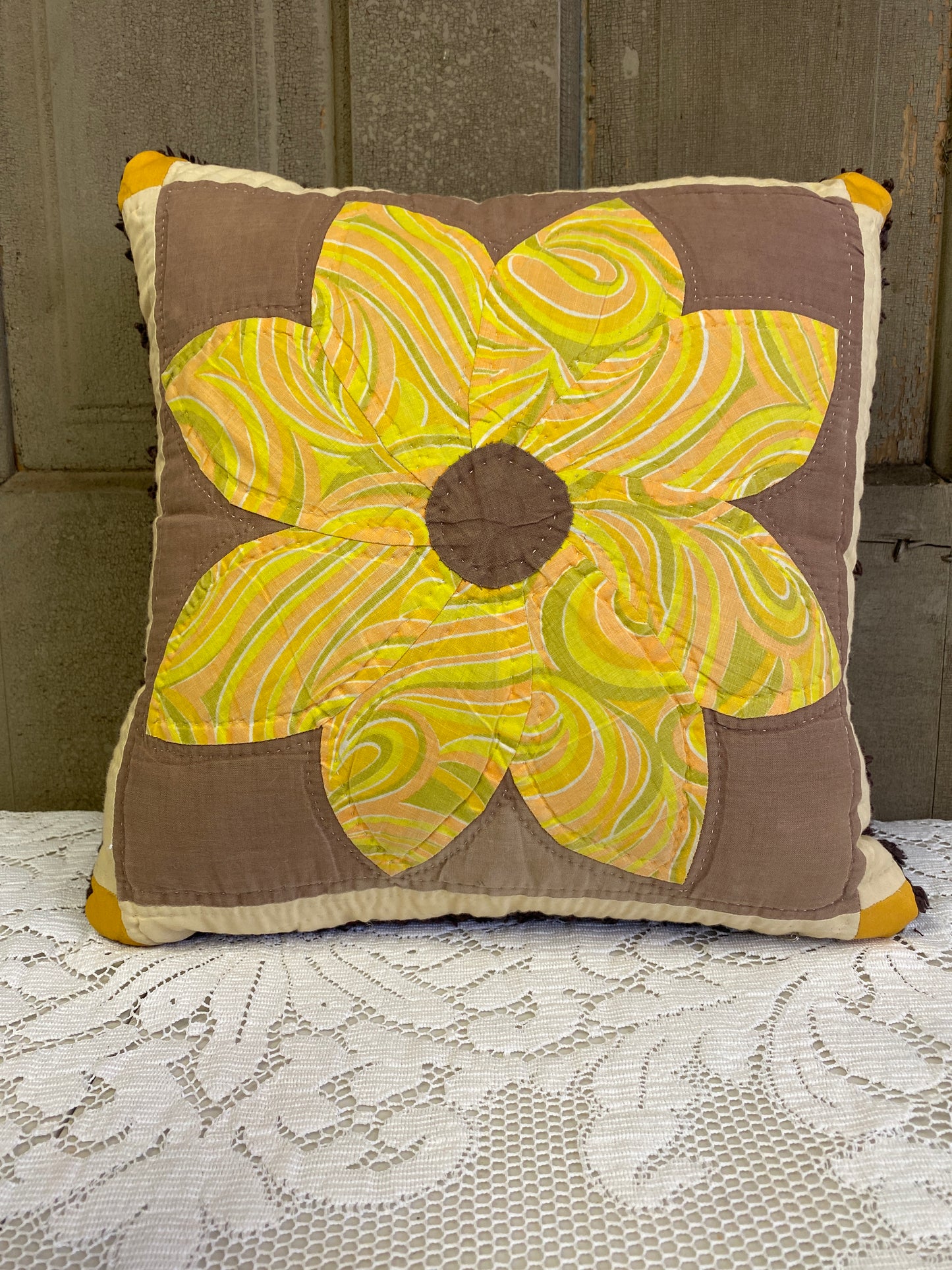 SWIRL SUNFLOWER PILLOW
