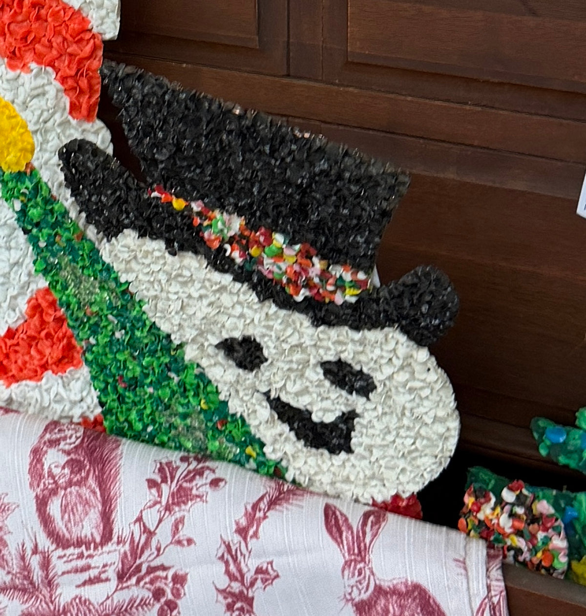 melted plastic snowman