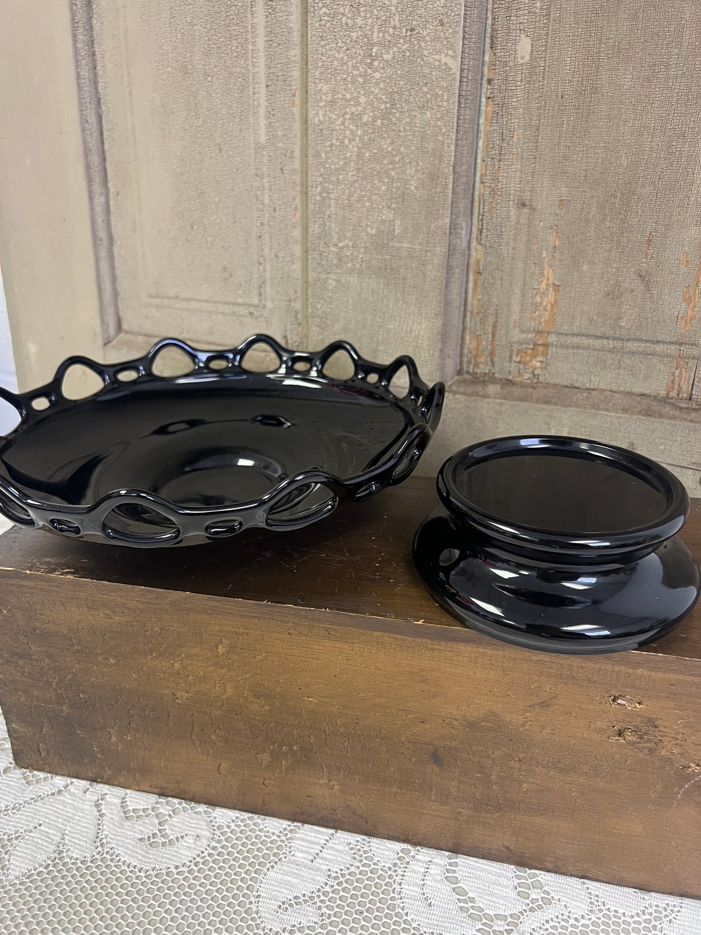 Black Pedestal Bowl