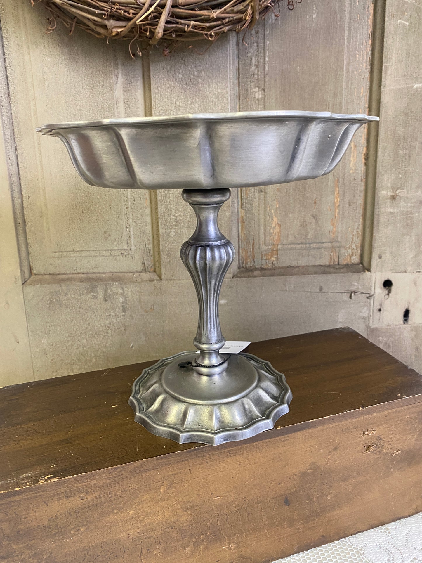 PEWTER PEDESTAL DISH