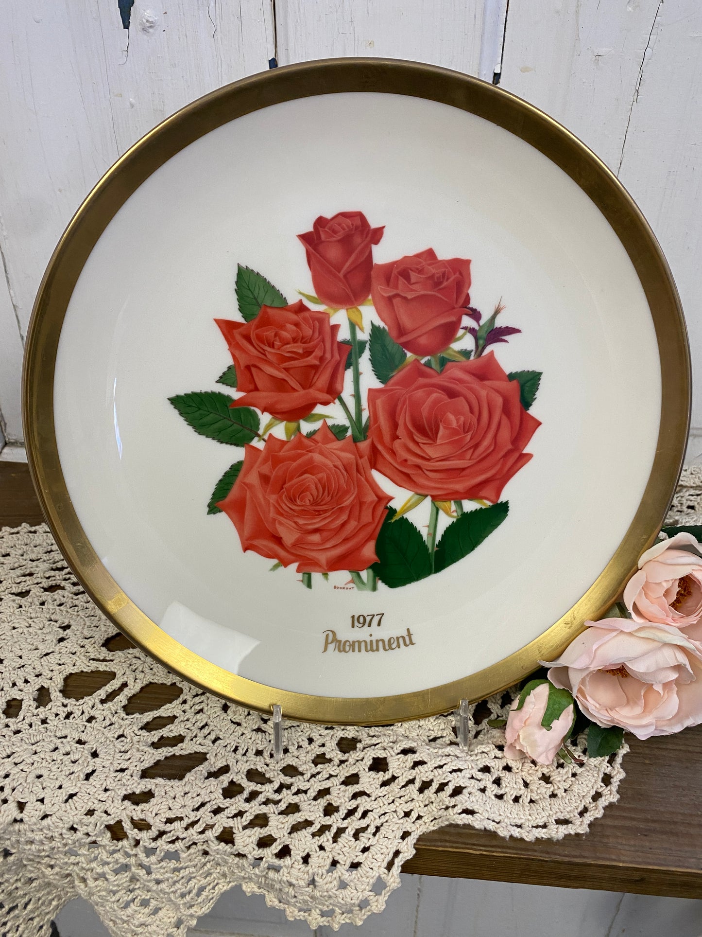 GORHAM ROSE PLATE - PROMINENT 1977