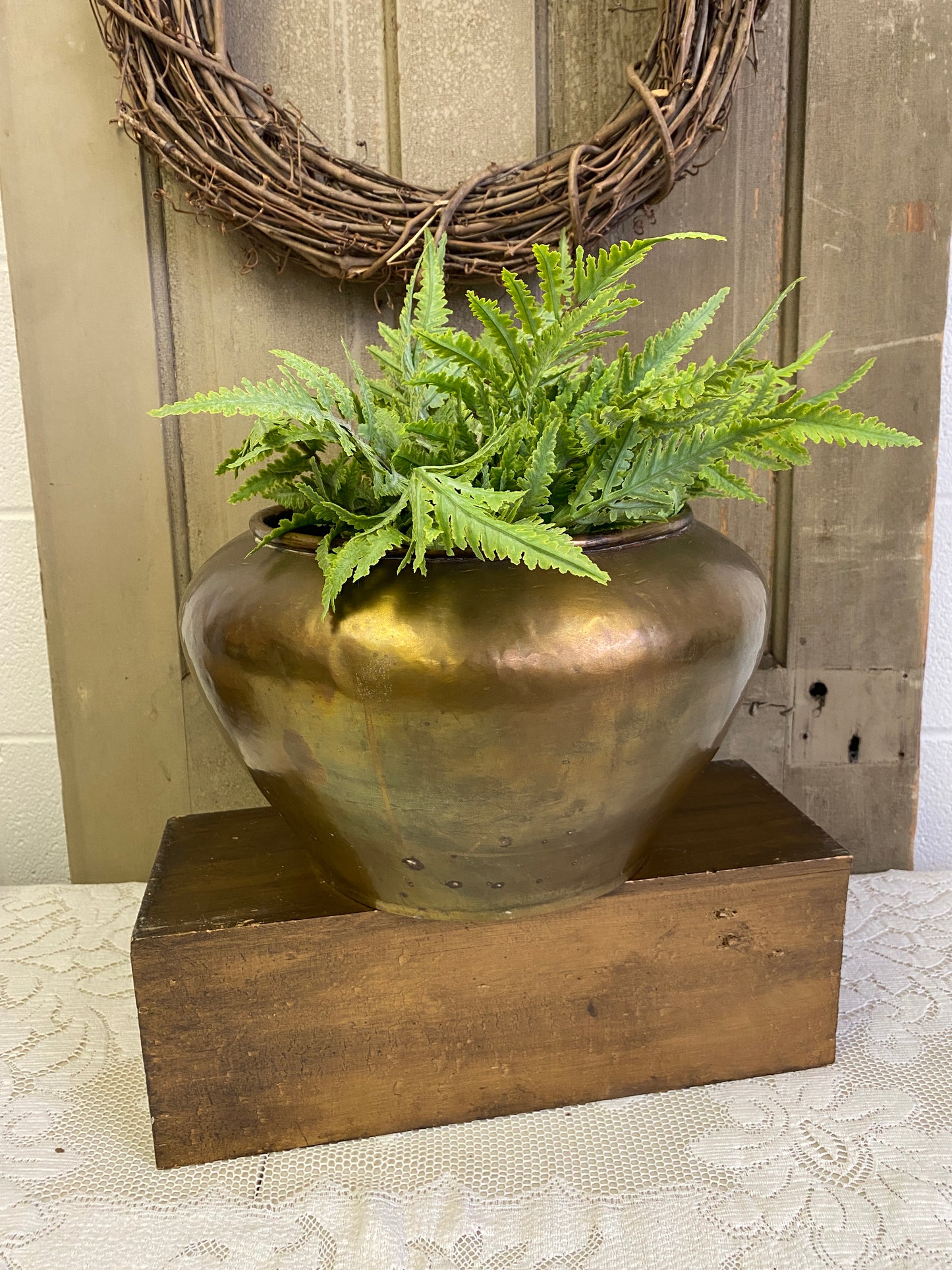 LARGE BRASS POT