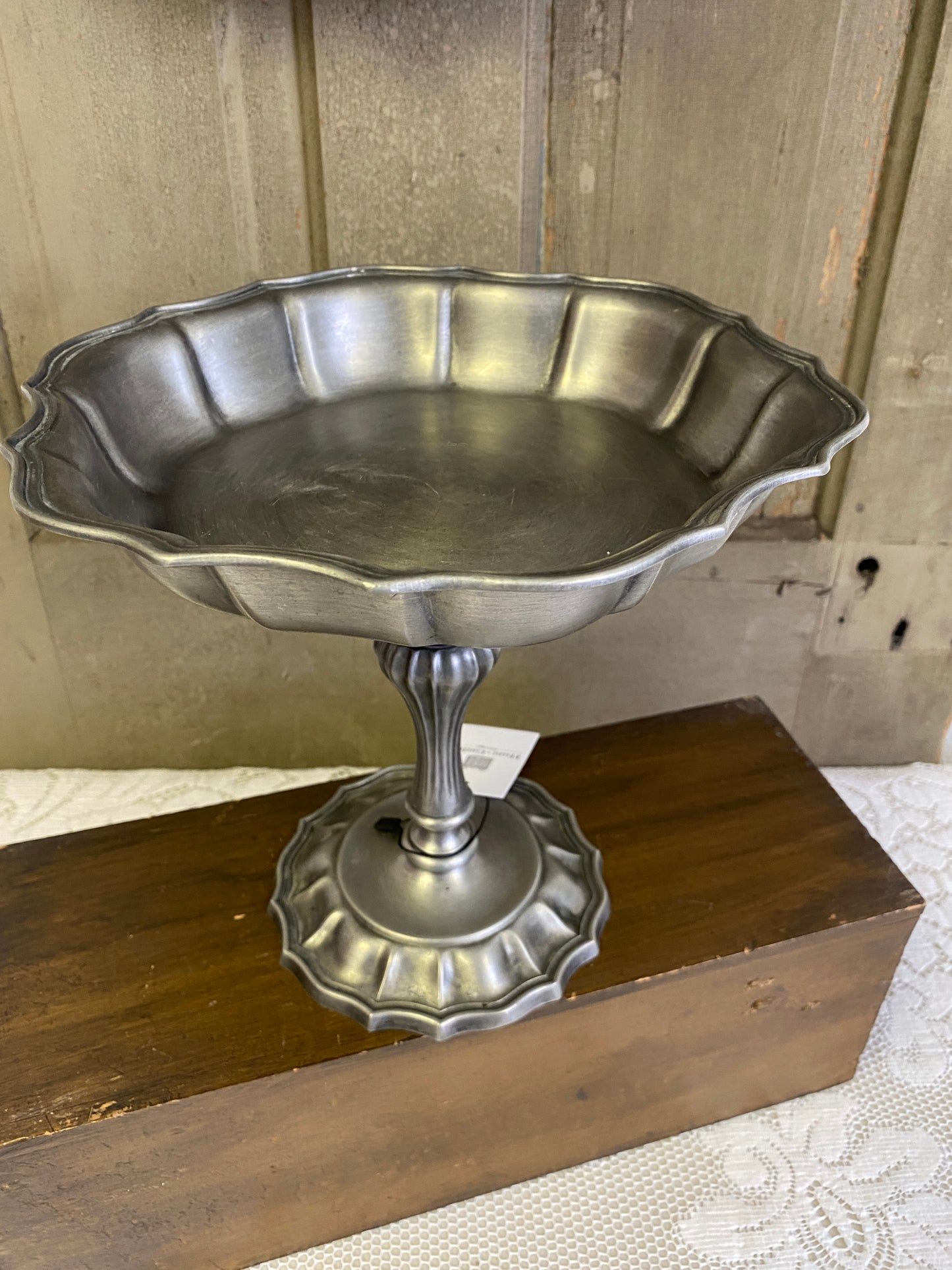 PEWTER PEDESTAL DISH