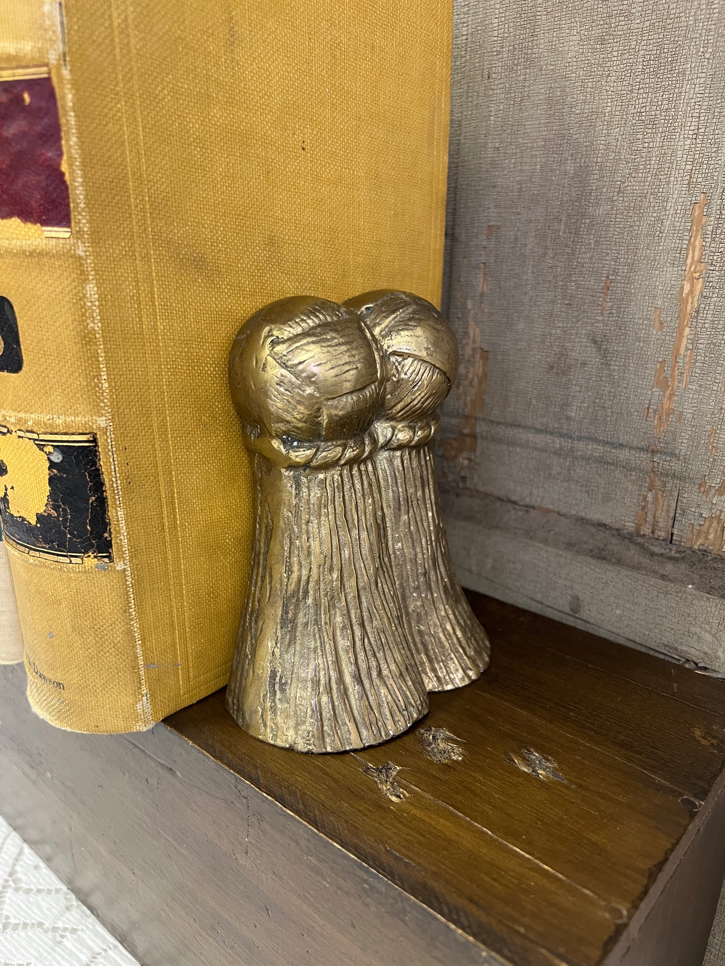 Pair Brass Tassel Bookends