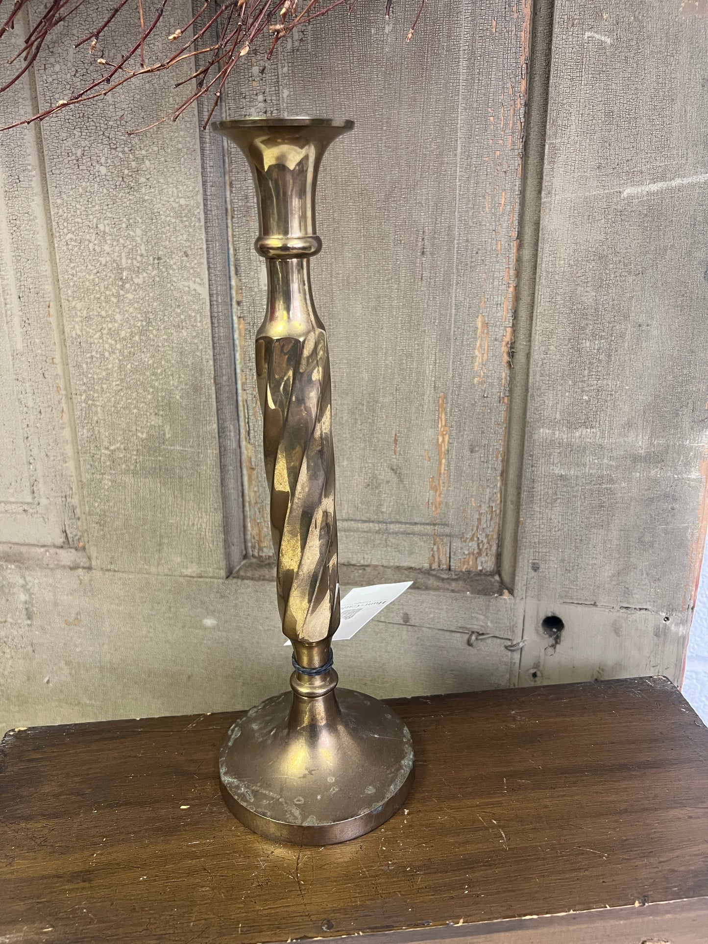 12" brass twist candlestick