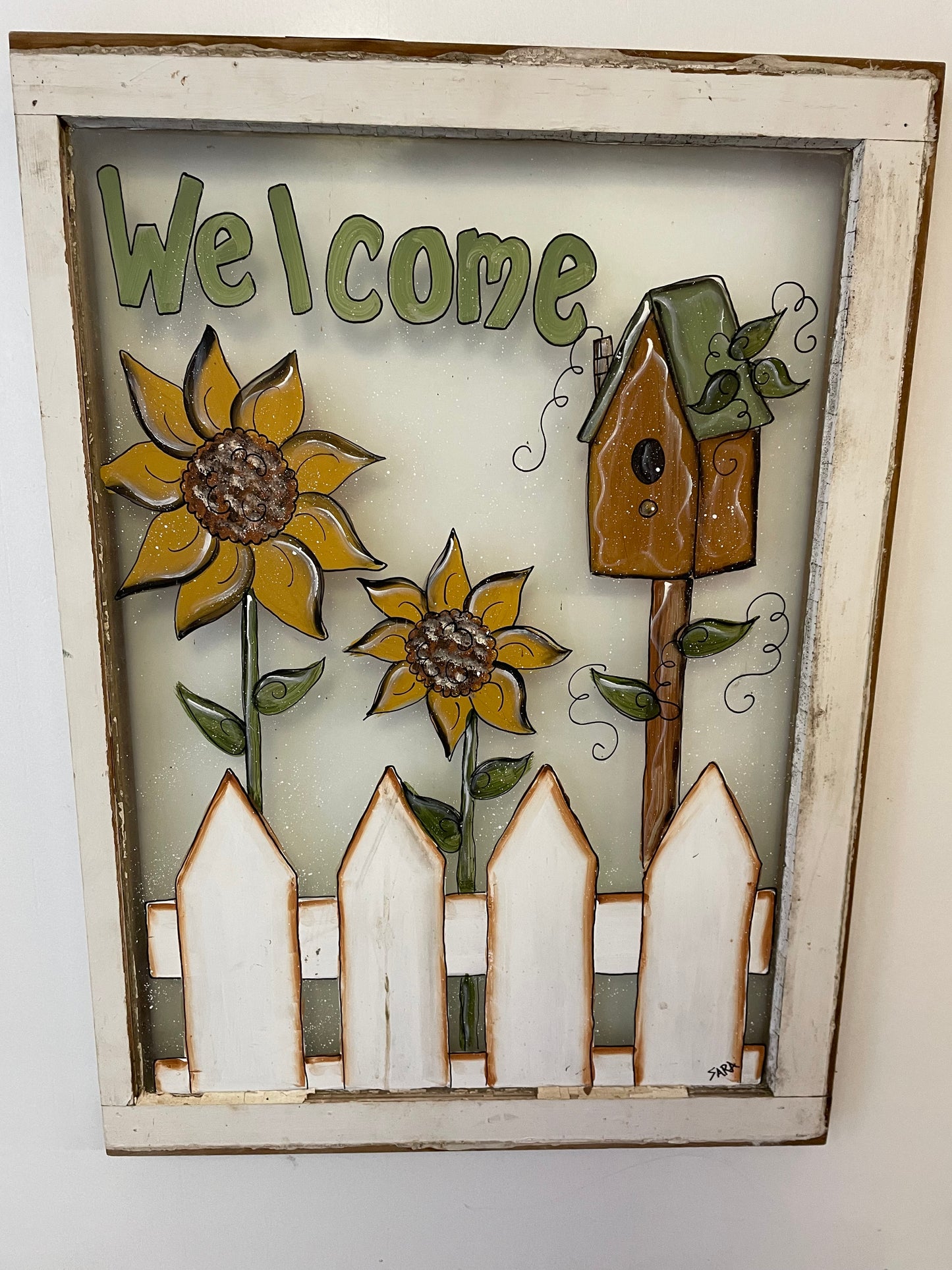 WINDOW PAINTED WELCOME