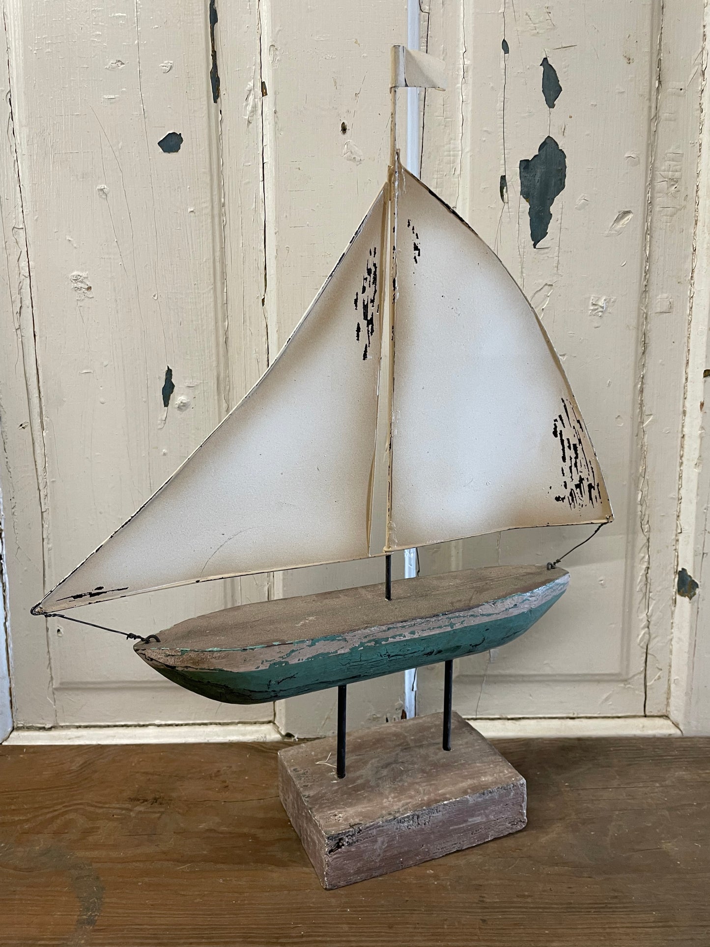 WOOD AND METAL SAILBOAT