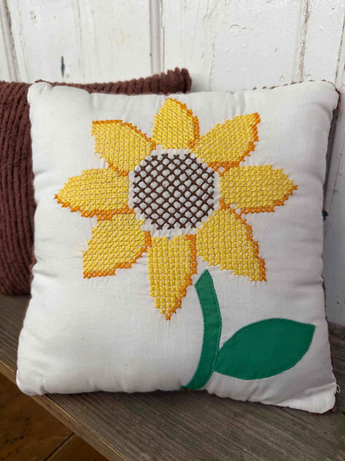 embroidered sunflower