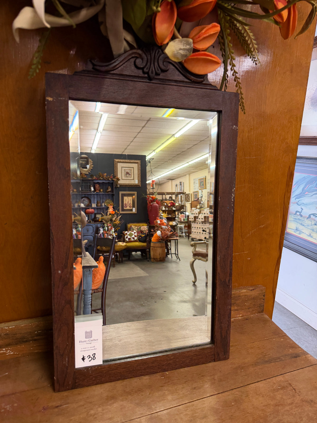 WOOD FRAMED MIRROR