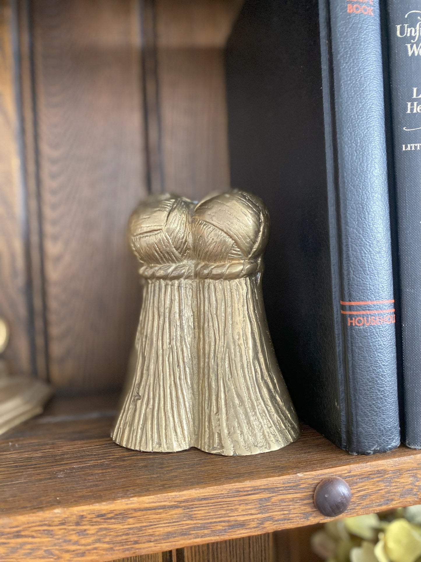 Pair Brass Tassel Bookends
