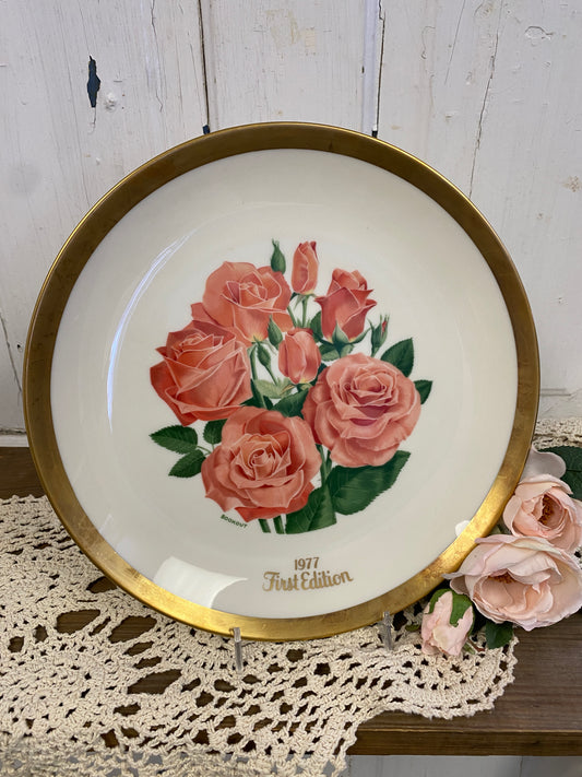 GORHAM ROSE PLATE - FIRST EDITION 1977