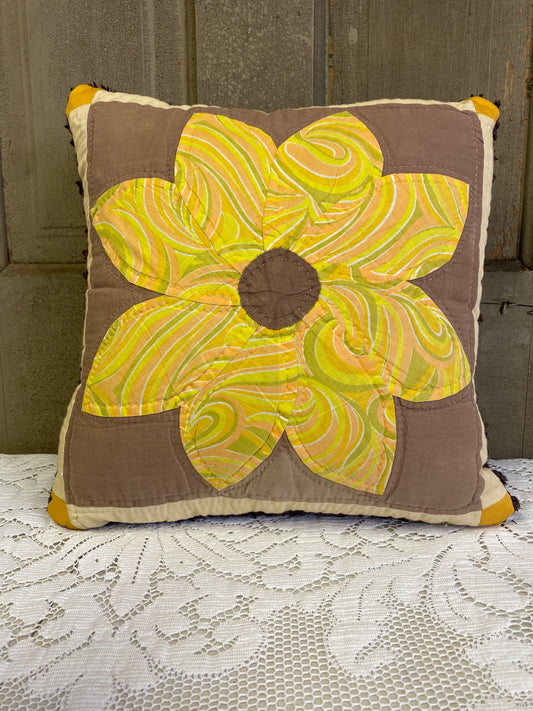 SWIRL SUNFLOWER PILLOW