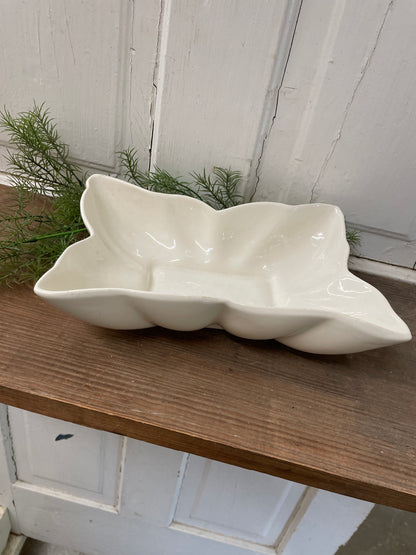 WHITE FLUTED DISH