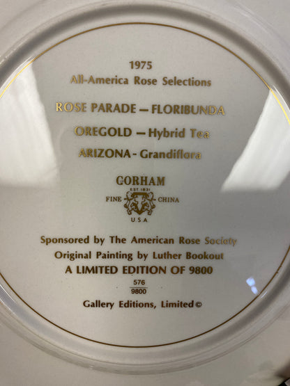 GORHAM ROSE PLATE - ROSE PARADE 1975