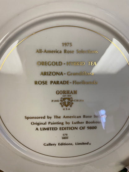 GORHAM ROSE PLATE - OREGOLD 1975