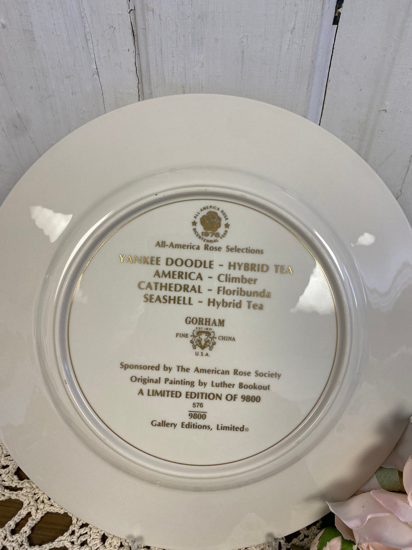 GORHAM ROSE PLATE - YANKEE DOODLE 1976