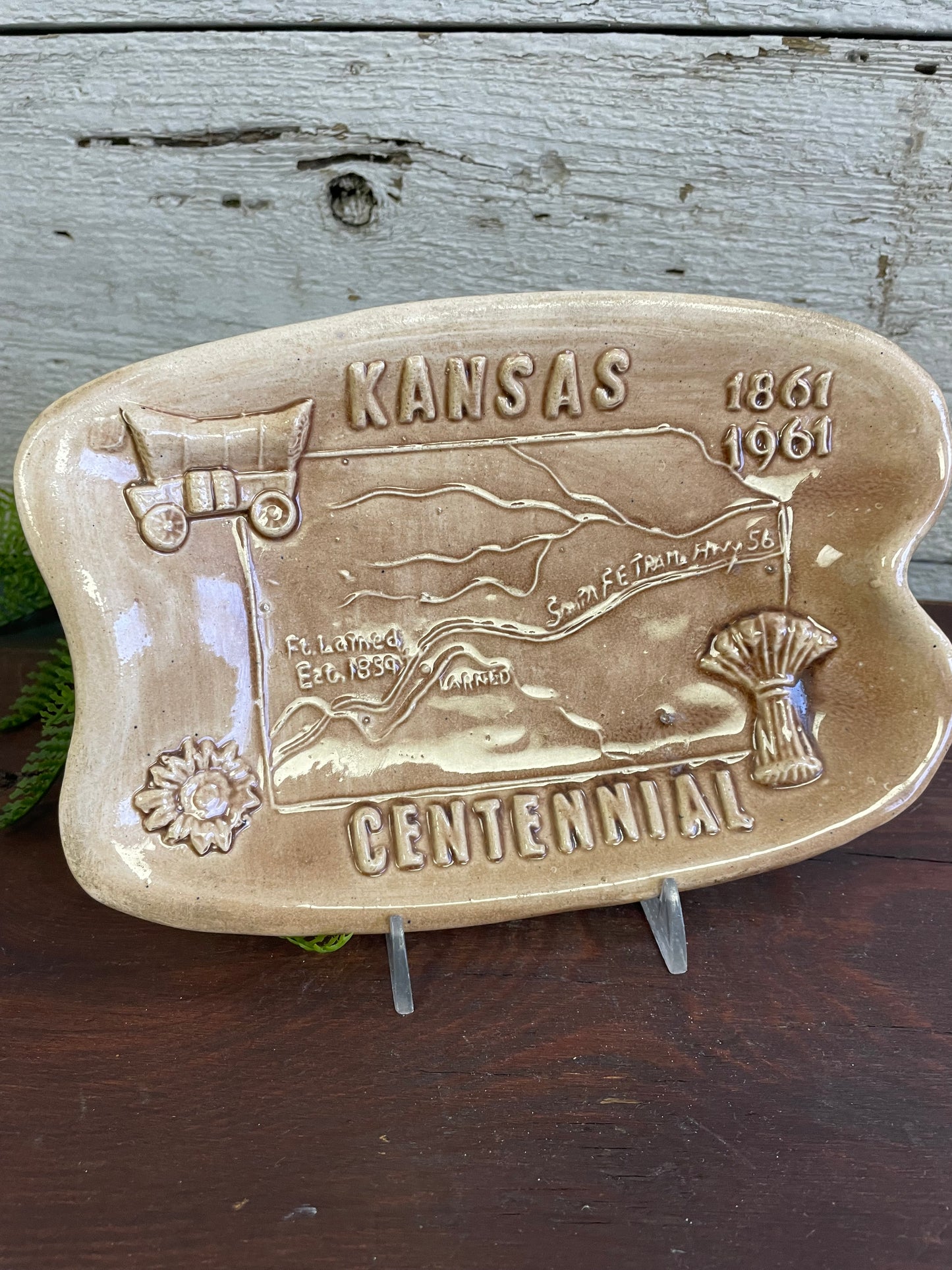 BROWN MEDIUM KANSAS PLATE