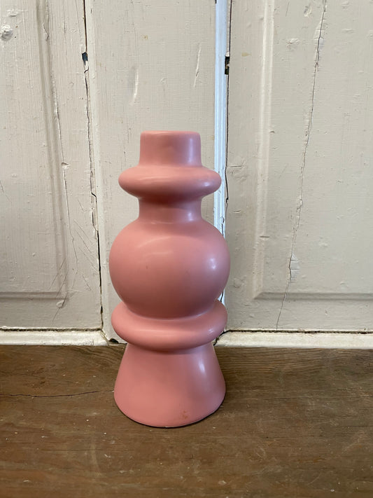PINK CERAMIC CANDLE HOLDER