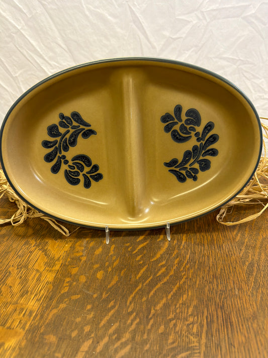 Folk art divided dish