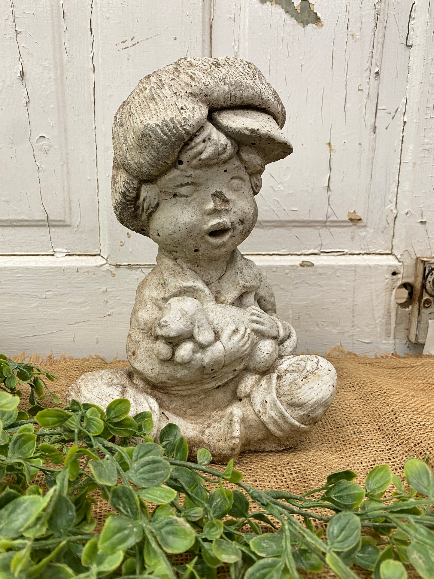 CONCRETE BOY WITH DOG