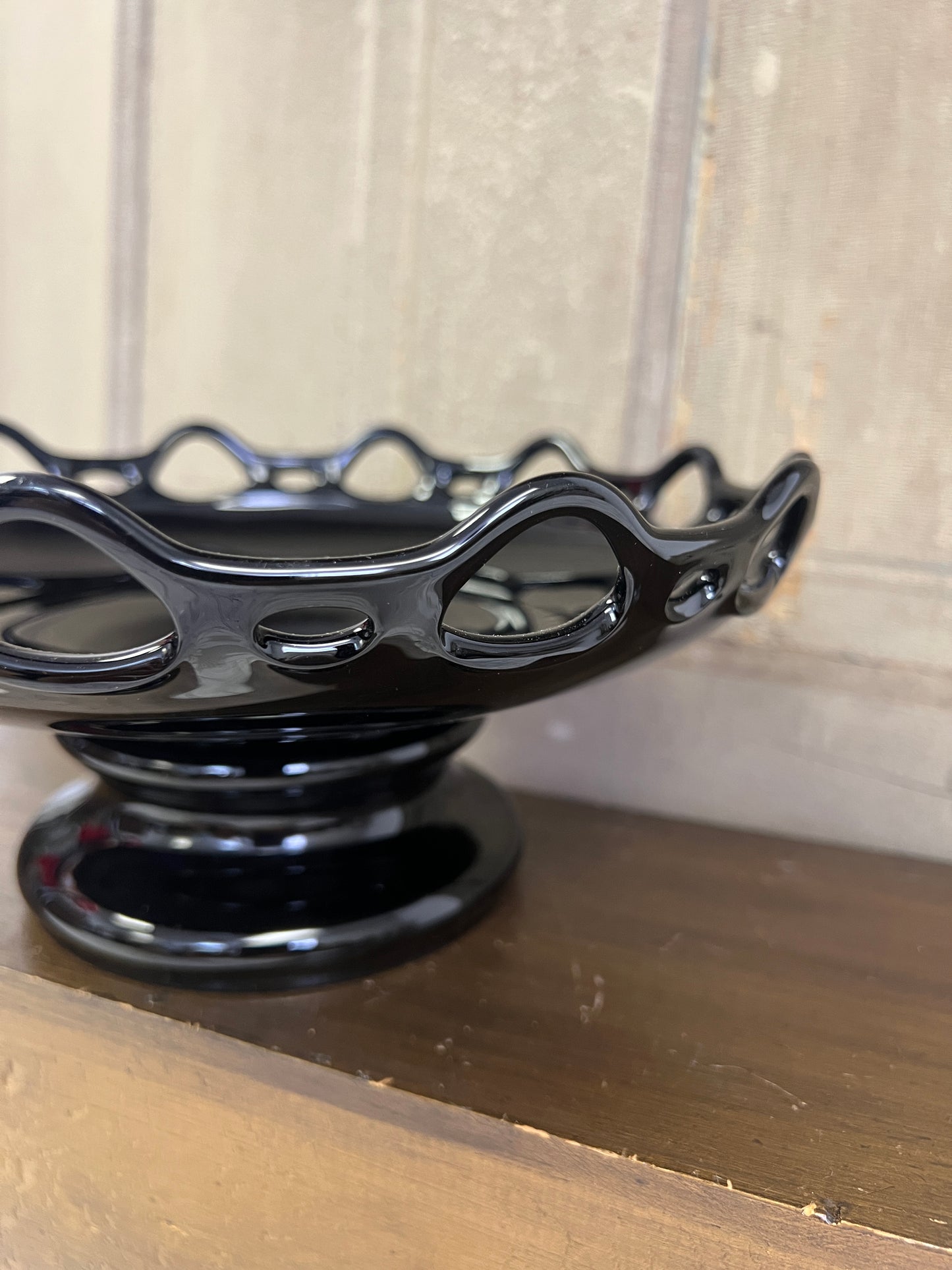 Black Pedestal Bowl