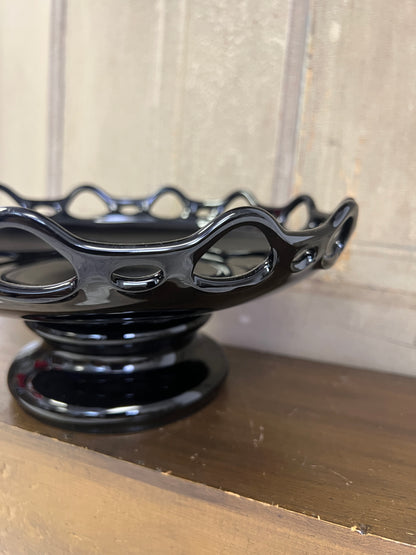 Black Pedestal Bowl