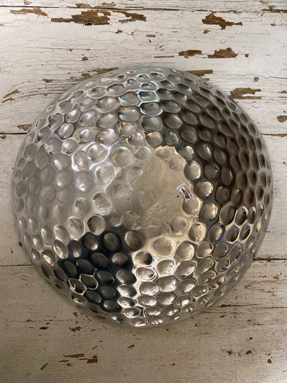 LARGE HAMMERED SILVER BOWL