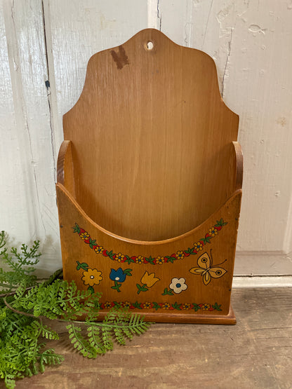 FOLK ART MAIL HOLDER