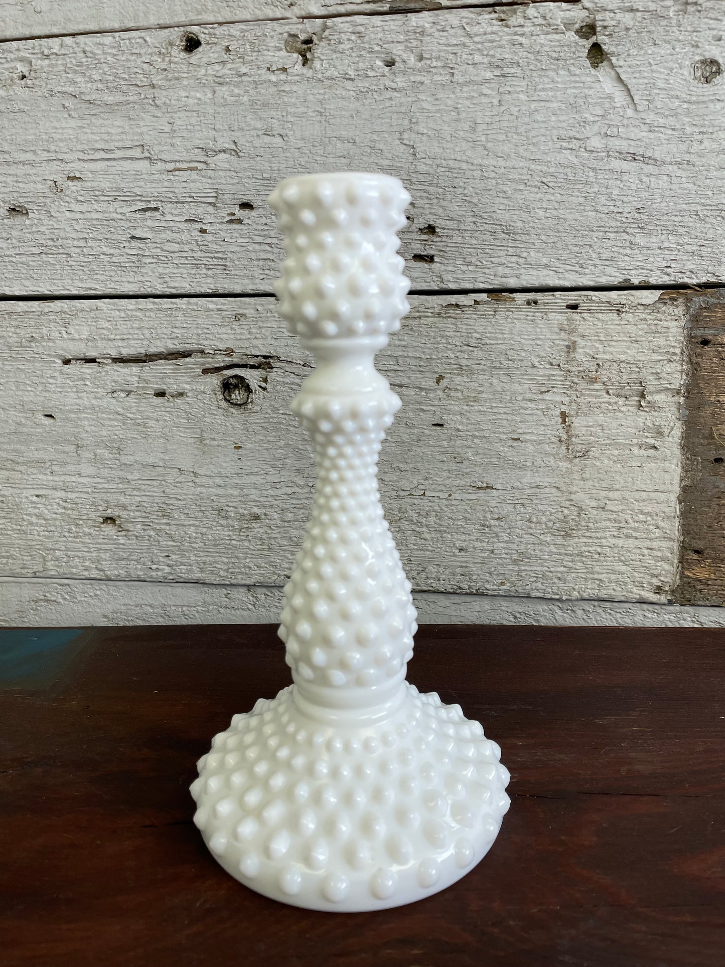 FENTON HOBNAIL MILK GLASS CANDLE HOLDER