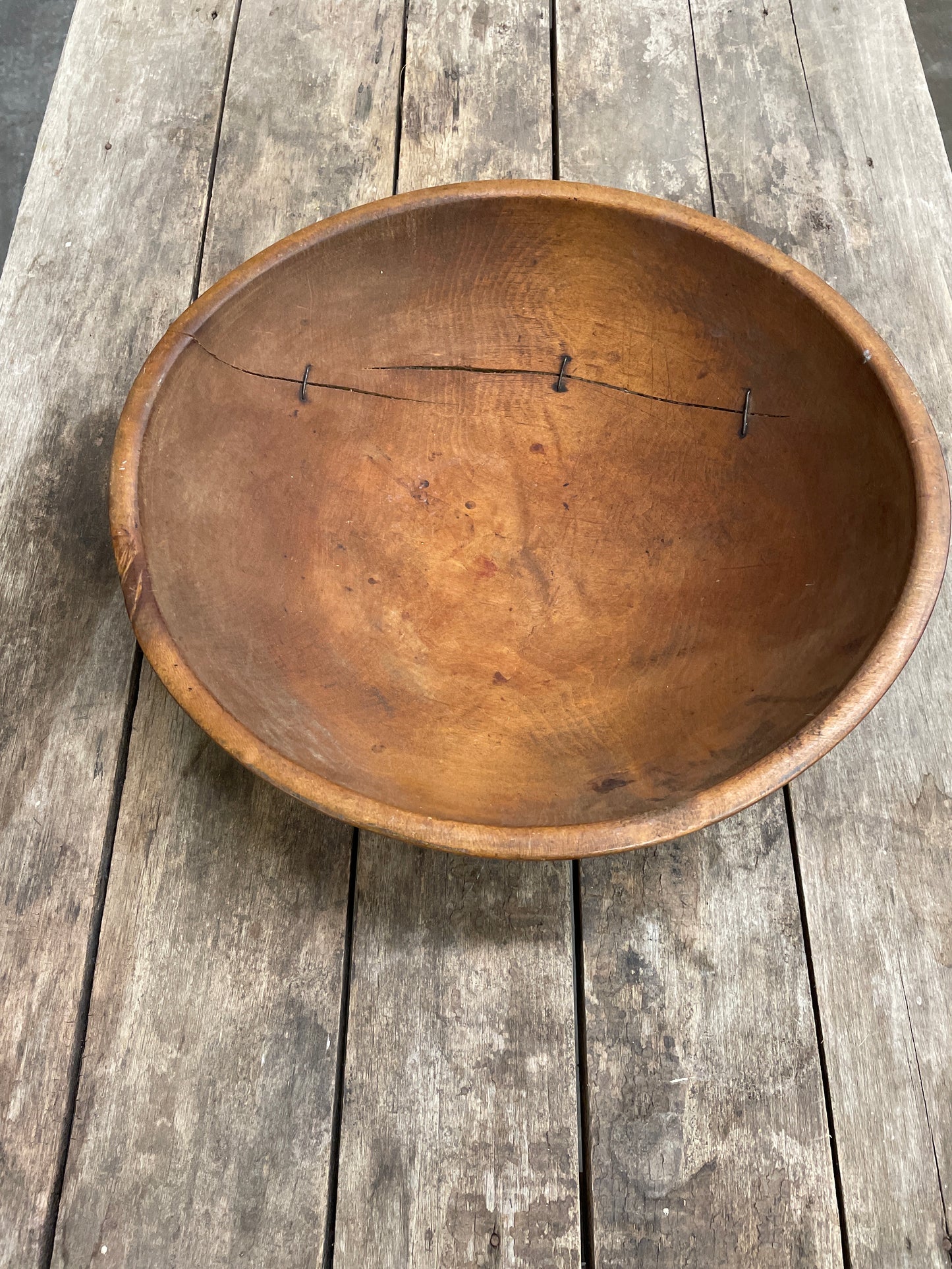 PRIMITIVE WOOD BOWL REPAIRED
