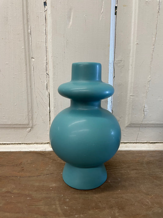 BLUE CERAMIC CANDLE HOLDER