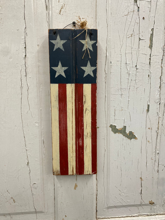 WOOD FLAG WALL HANGING