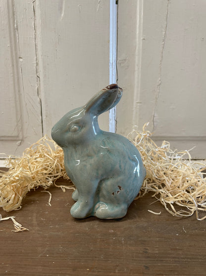 TEAL CERAMIC RABBIT
