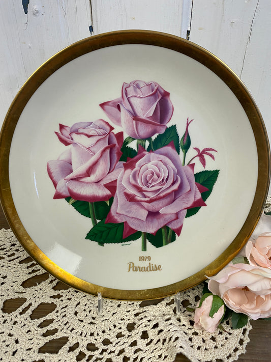 GORHAM ROSE PLATE - PARADISE 1979