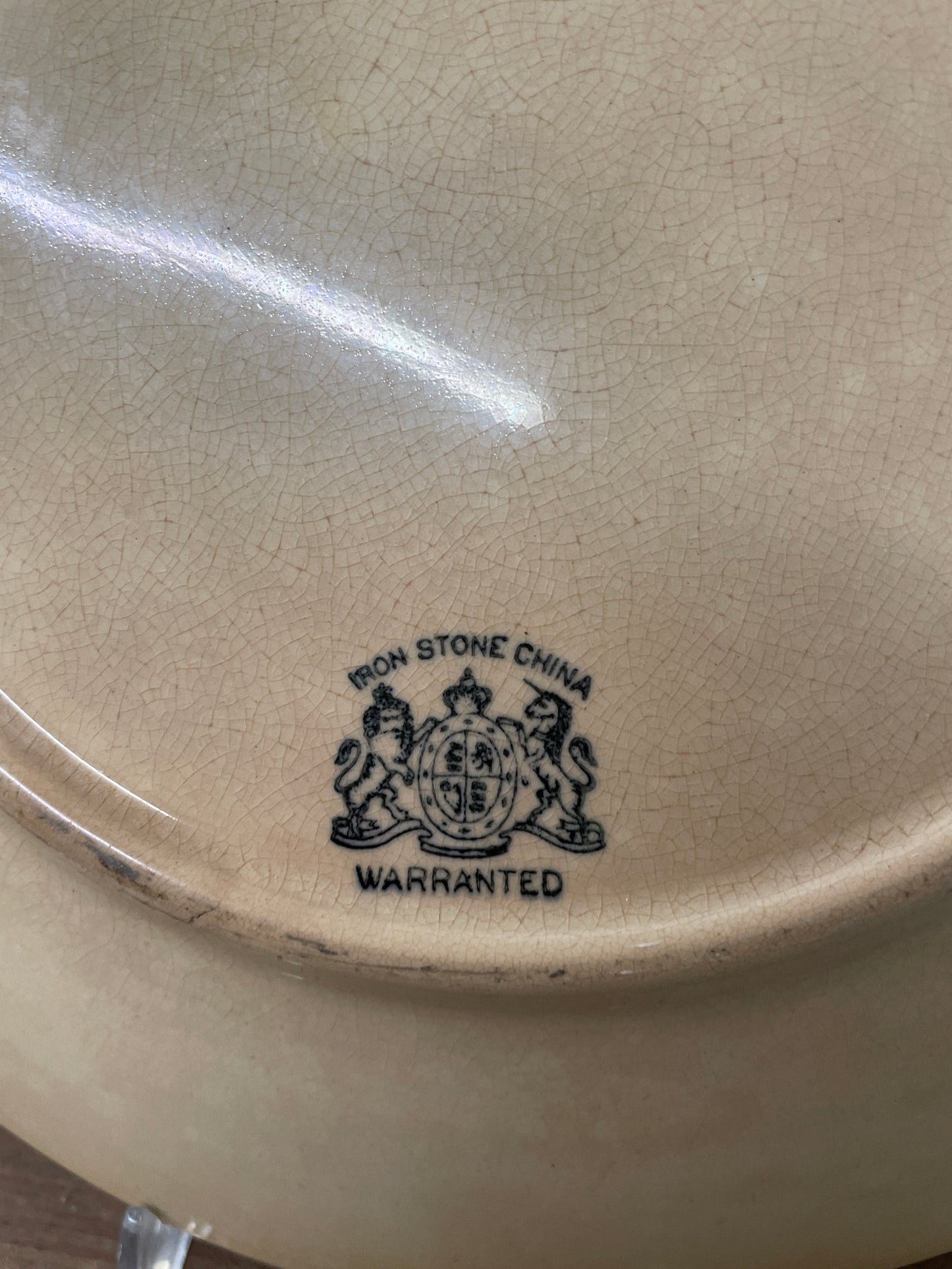 IRONSTONE PLATE - RED TRANSFER WARE