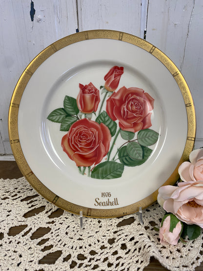 GORHAM ROSE PLATE - SEASHELL 1976