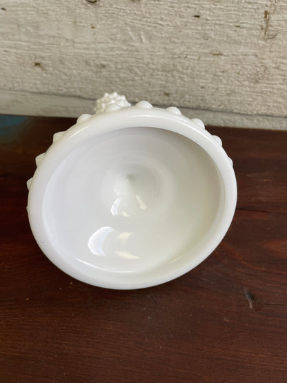 FENTON HOBNAIL MILK GLASS CANDLE HOLDER