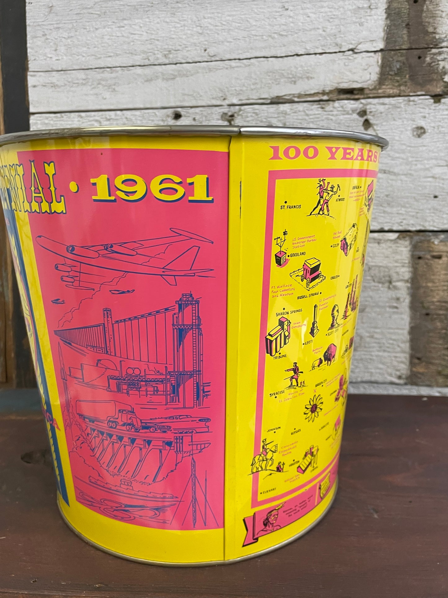 METAL KANSAS WASTEBASKET