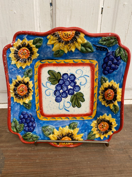 SUNFLOWER GRAPES PLATE