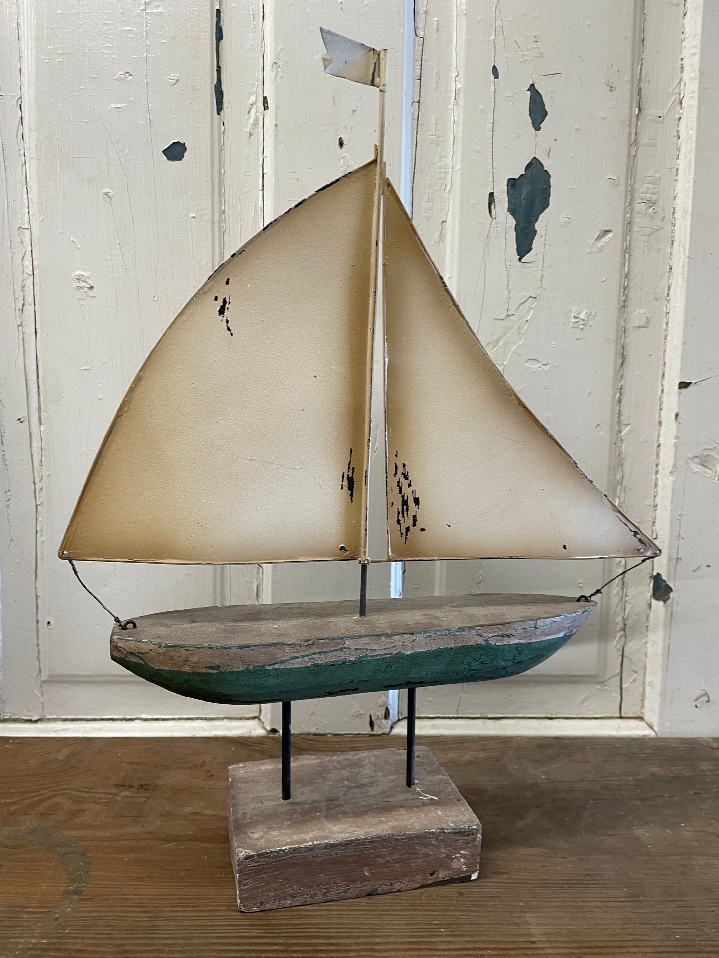 WOOD AND METAL SAILBOAT