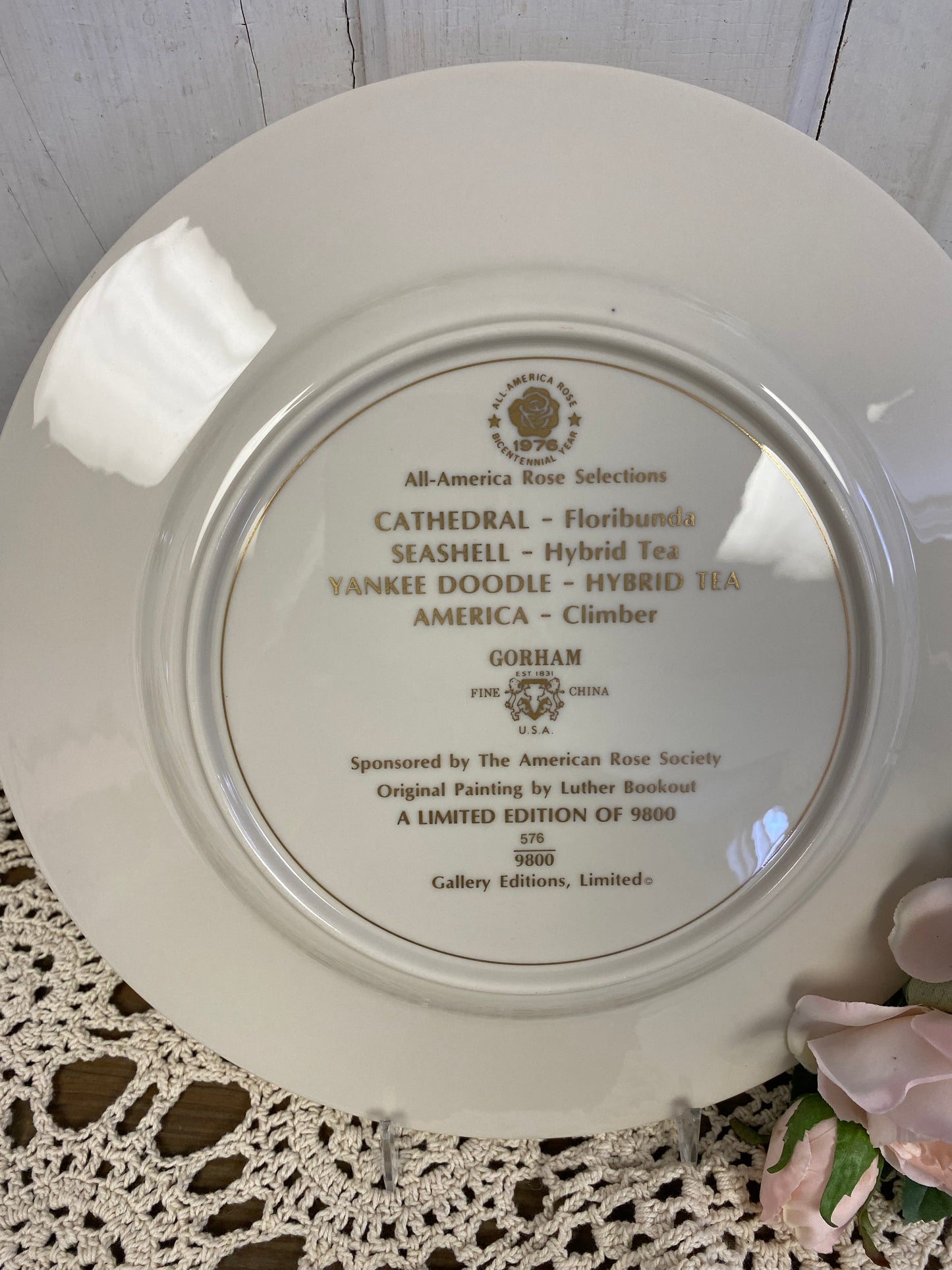 GORHAM ROSE PLATE - CATHEDRAL 1976