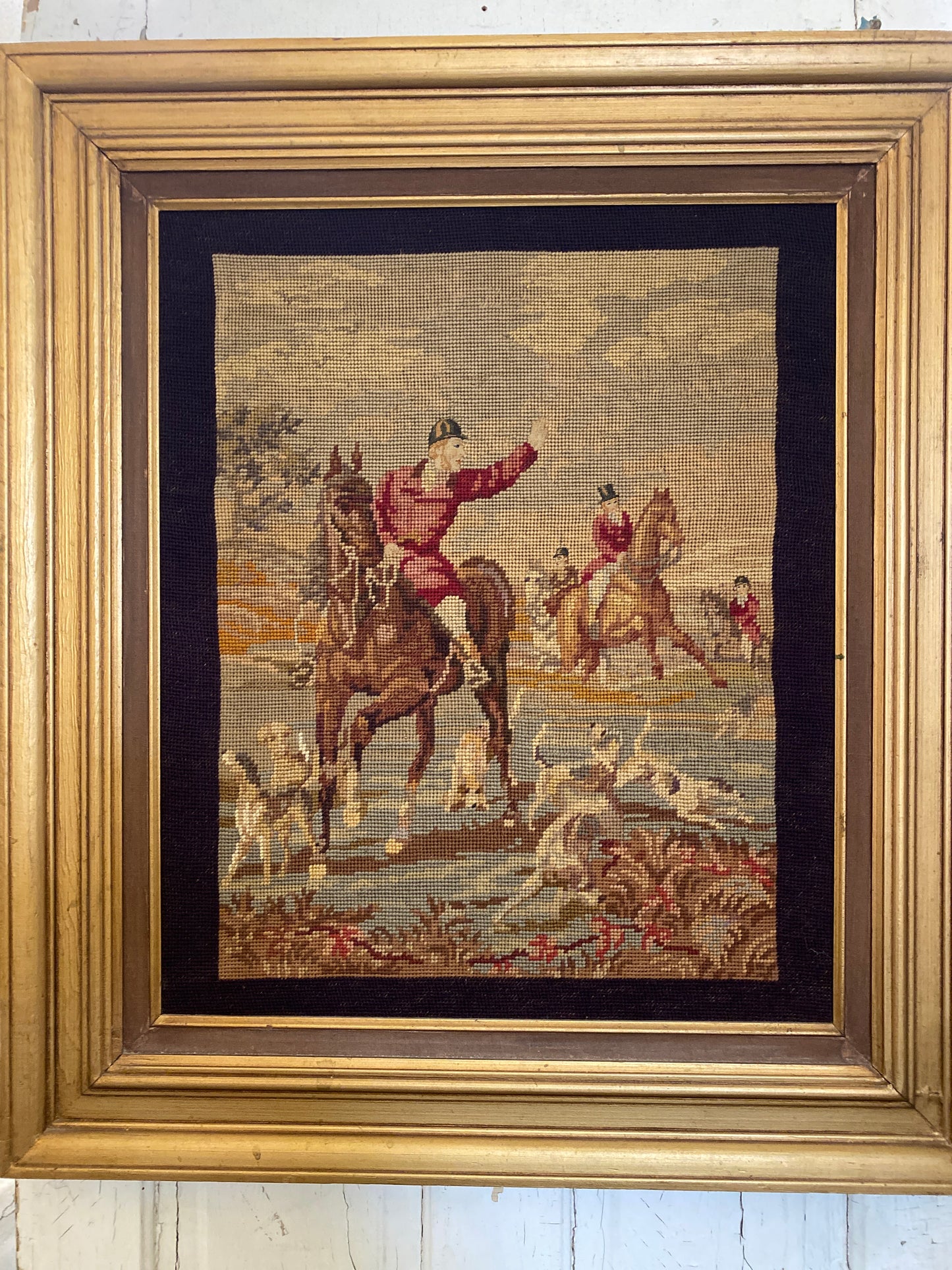NEEDLEPOINT HUNTING SCENE