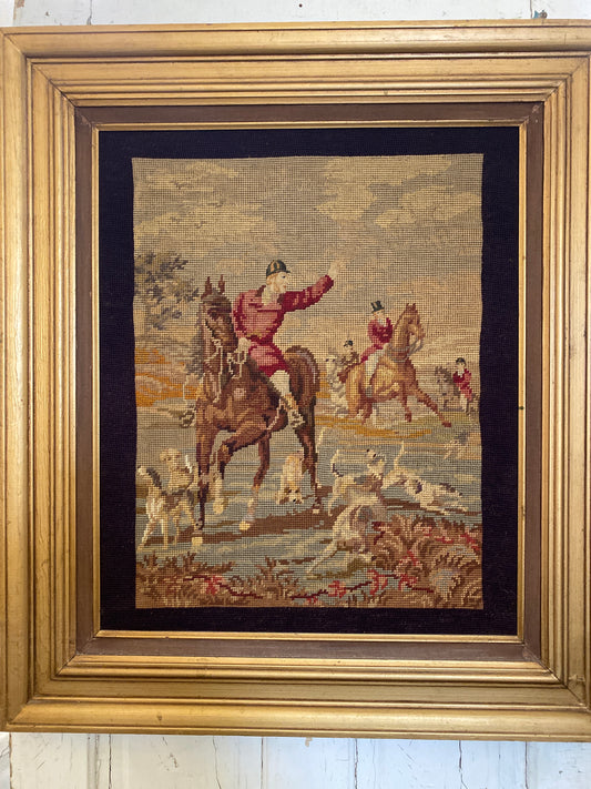 NEEDLEPOINT HUNTING SCENE