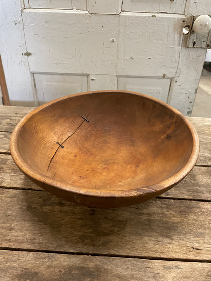 PRIMITIVE WOOD BOWL REPAIRED