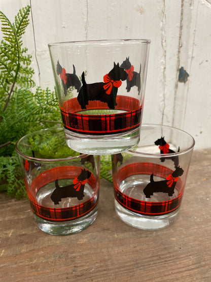 SET OF SIX FITZ SCOTTIE GLASSES