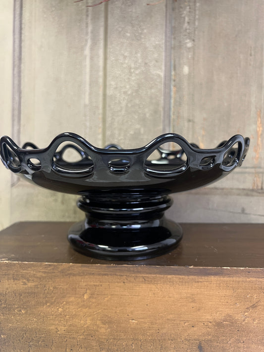 Black Pedestal Bowl