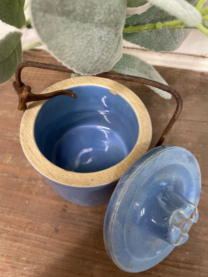 BLUE CROCK JAR