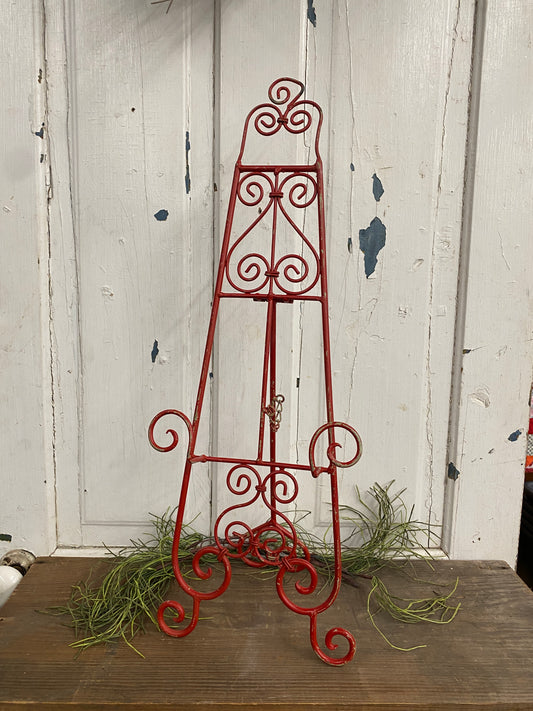 RED METAL EASEL