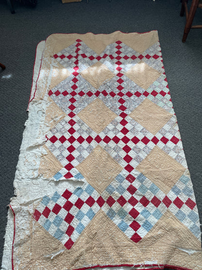 RED AND TAN CUTTER QUILT