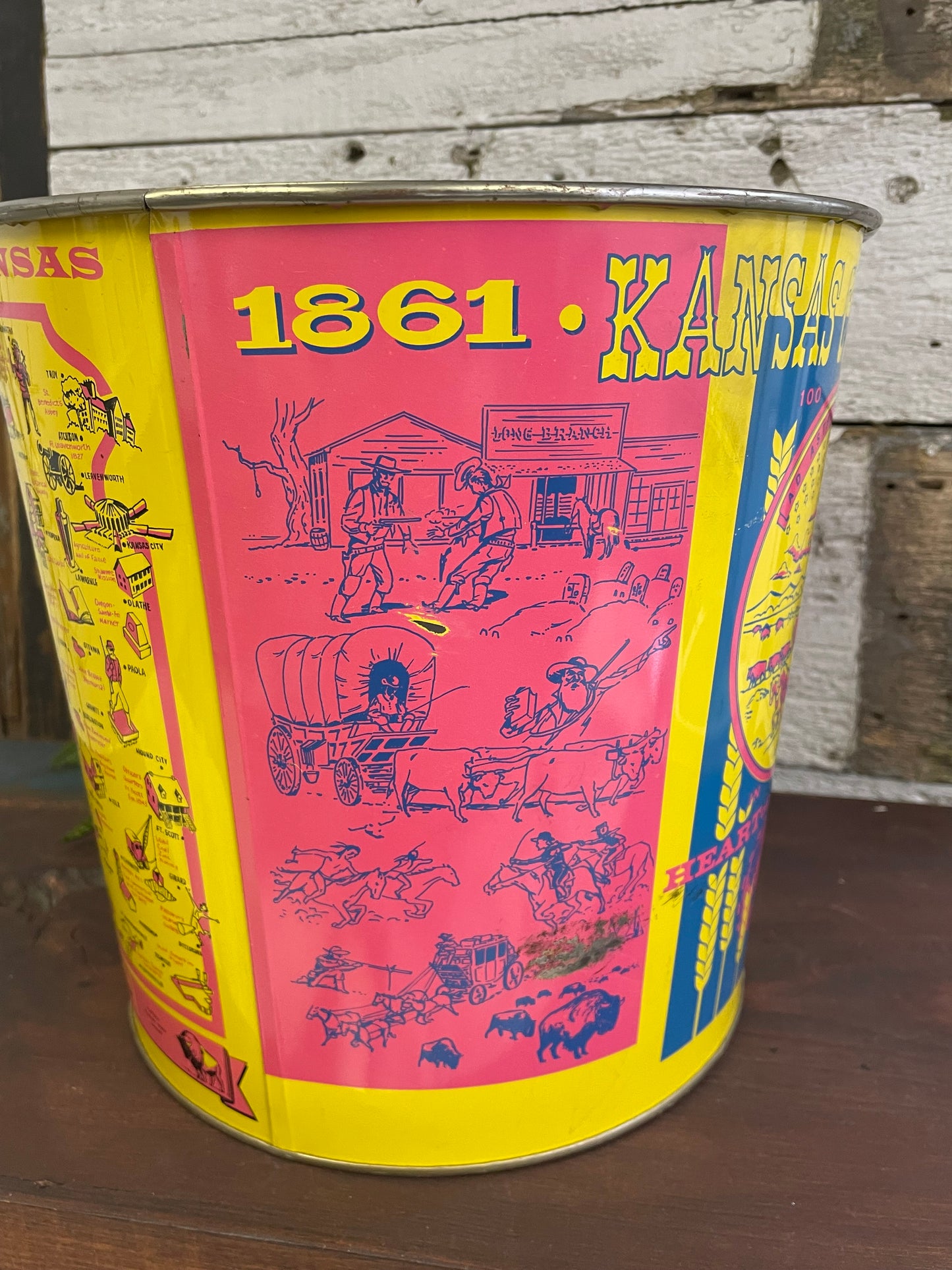 METAL KANSAS WASTEBASKET
